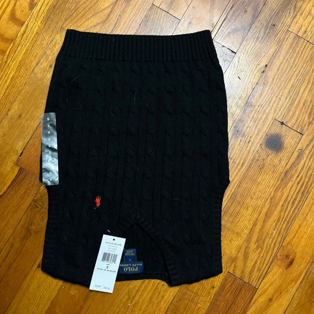NEW. Ralph Lauren Cable Knit Black kids sleeveless vest